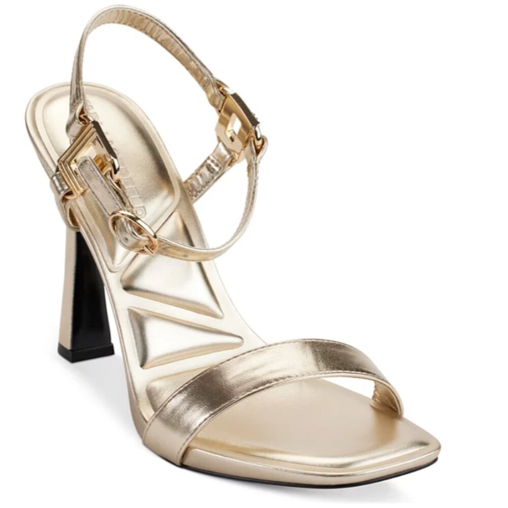 KARL LAGERFELD PARIS Cybil High-Heel Square-Toe Sandals BNIB Size 9